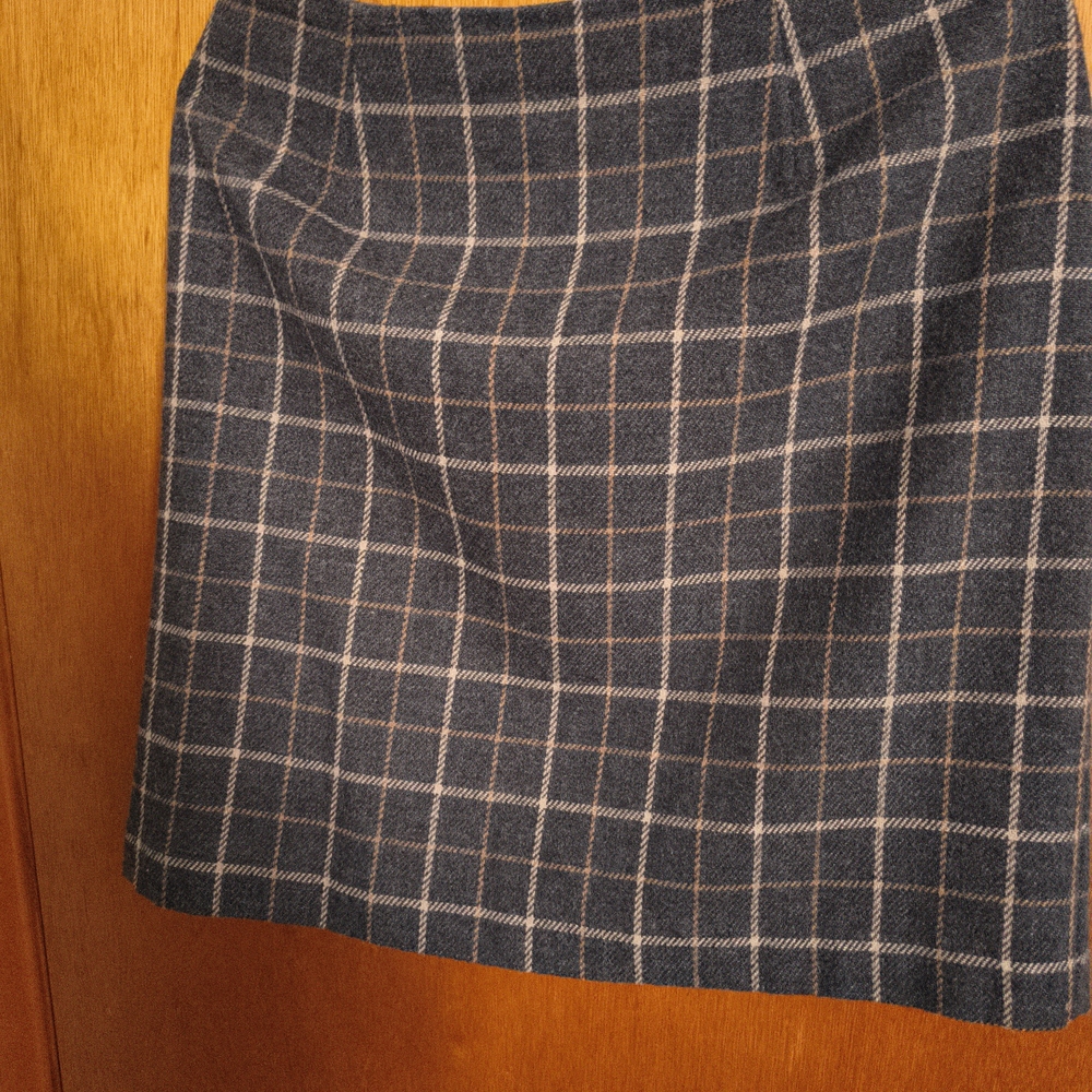 Requirements Black and Gray Plaid A-Line Skirt